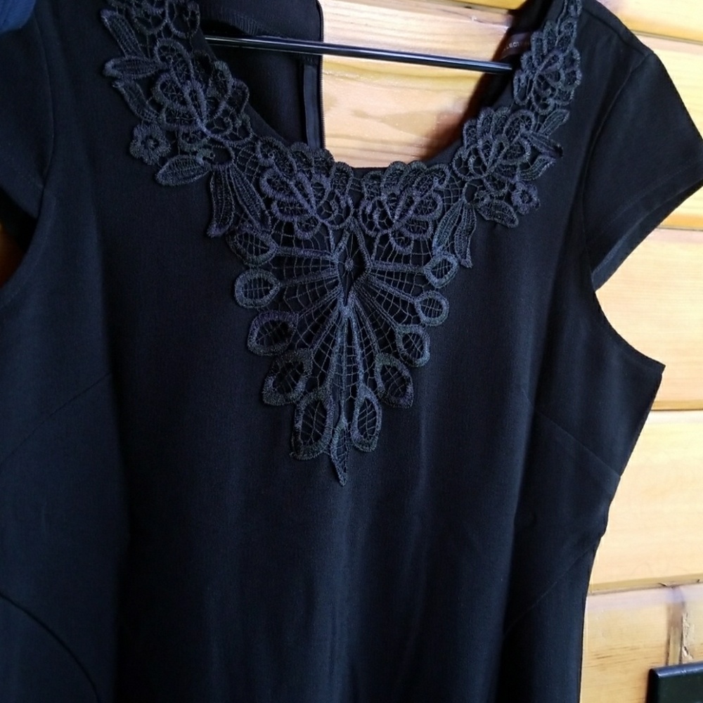 Black cap sleeve dress